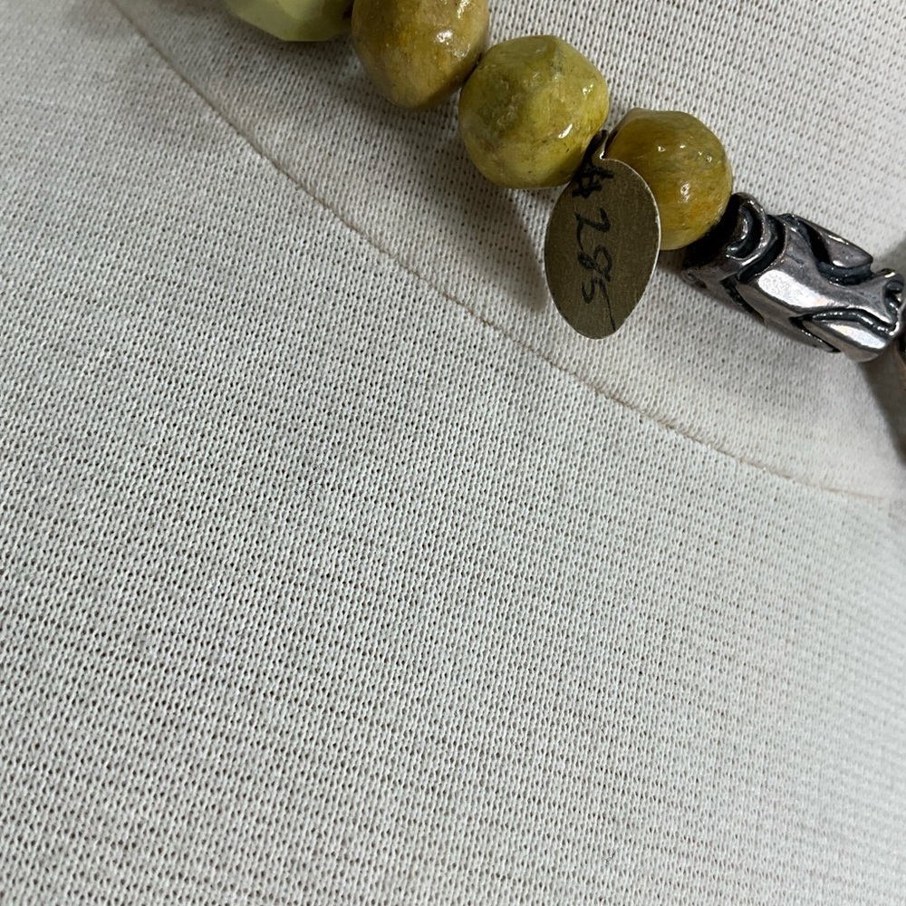 Faceted Green Beaded Necklace Chunky Statement Choker Artisan Jewelr - Picture 6 of 6